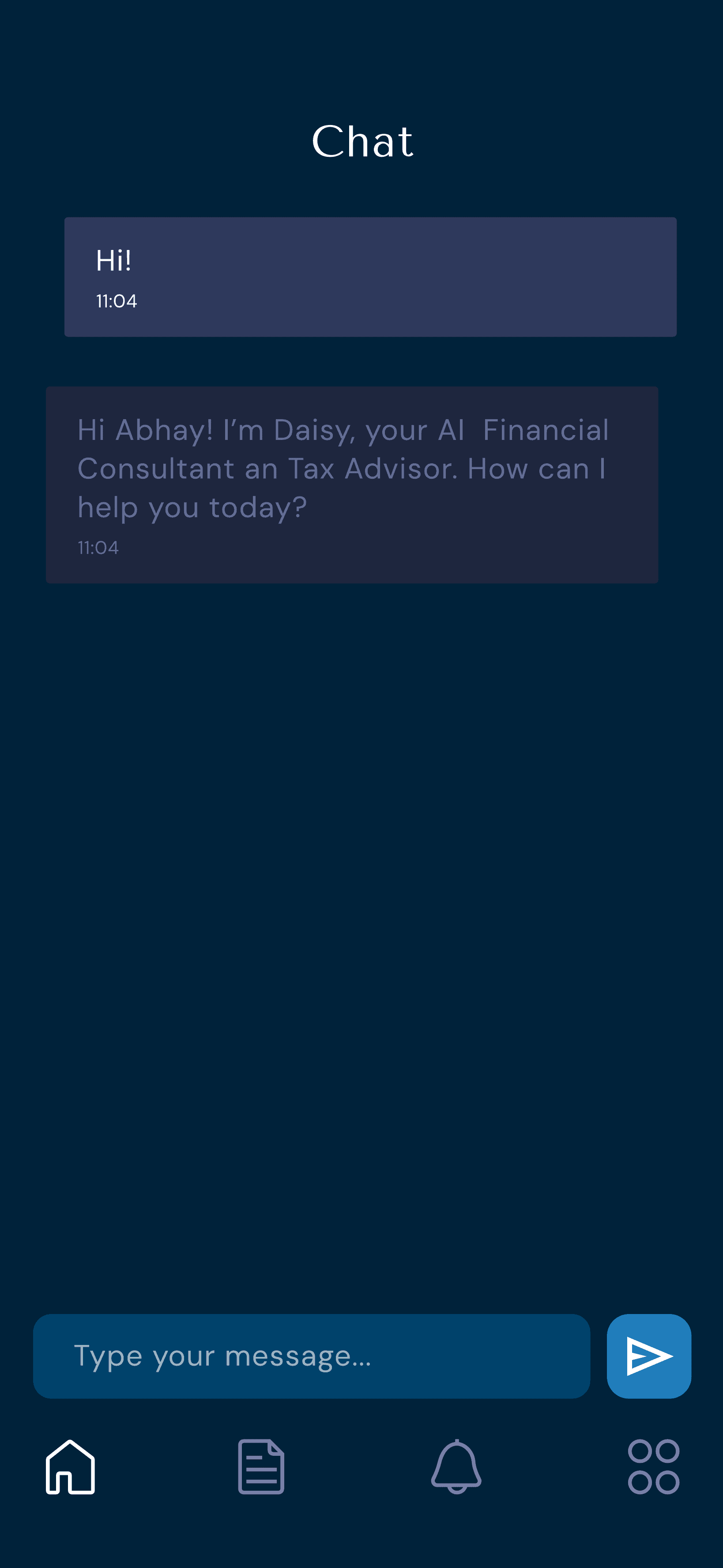 Chat interface with AI assistant consistent across devices
